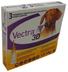 Vectra 3D - spot-on, soluție antiparazitară 3 x 0, 8 ml pentru câini de talie foarte mică