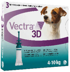Vectra 3D - spot-on, soluție antiparazitară 3 x 1, 6 ml pentru câini de talie mică