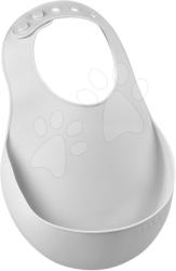 Beaba Előke gyerekeknek Silicone Bib Beaba Light Mist Beaba puha szilikonból gombokkal szürke 0 hó-tól (BE913490)