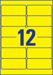 Avery L6107-20 Avery időjárásálló sárga poliészter címke 99, 1x42, 3mm