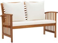 vidaXL Bancă de grădină cu perne, 119 cm, lemn masiv de acacia (310260)