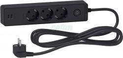 Schneider Electric 3 Plug + 2 USB 3 m Switch (ST943U3B)