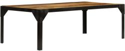 vidaXL Măsuță de cafea, 110 cm, lemn masiv de mango nefinisat, oțel (246631) - vidaxl Masa de cafea