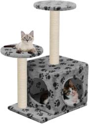 vidaXL Ansamblu pisici turnuri de sisal gri 60 cm imprimeu cu lăbuțe (170518)