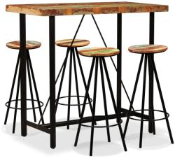 vidaXL Set mobilier de bar, 5 piese, lemn masiv reciclat (275143)