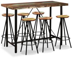 vidaXL Set mobilier de bar, 7 piese, lemn masiv reciclat (275146)