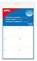 APLI Etikett, 34x53 mm, fagyasztható, kerekített sarkú, A5 hordozón, 60 etikett/csomag - patronbolt