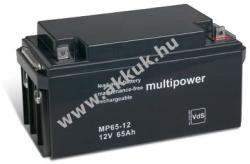 Multipower Ólom akku 12V 65Ah (Multipower) típus MP65-12 - VDS-minősítéssel