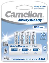 Camelion akku HR03 Micro AAA AlwaysReady, újratölthető elem 4db/csom. 800mAh