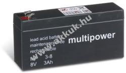 Multipower Ólom akku 8V 3Ah (Multipower) típus MP3-8 - Kiárusítás! - A készlet erejéig!