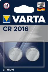 VARTA lithium gombelem CR 2016, IEC CR2016, helyettesíti DL2016, 3V 2db/csom