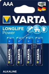 VARTA Longlife Power / High Energy Alkaline alkáli elem típus AAA 4db/csom