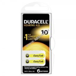 Duracell hallókészülék elem 10AE 6db/csom