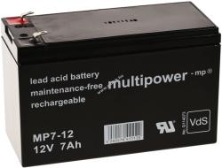 Multipower Ólom akku (multipower) MP7-12 VDS-minősítéssel helyettesíti UPS APC BK400EI