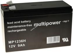 Multipower Powery ólom akku MP1236H szünetmenteshez APC Power Saving Back-UPS ES 8 Outlet 12V 9Ah ( 7, 2Ah/7Ah)