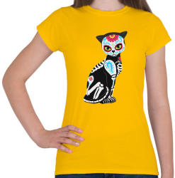 printfashion Cukorkoponya cica - Női póló - Sárga (4235847)