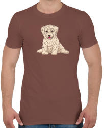 printfashion Cuki kutya - Férfi póló - Mogyoróbarna (4221529)