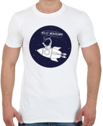printfashion Hello univerzum! - Férfi póló - Fehér (4216337)