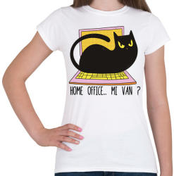 printfashion Cica home office - Női póló - Fehér (4224224)