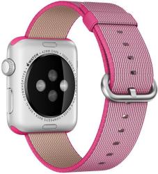 iUni Apple Watch 42mm nylon szíj, szövött heveder, Eletromos Rózsaszín (503382)