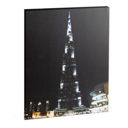 Family Pound Tablou cu LED Family Pound, 38 x 48 cm, 2 x AA, model Burj Kalifa, lumina alb rece (58018J)
