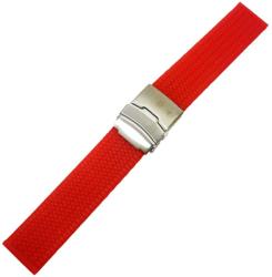 Arc Curea Silicon Roșu cu Imprimeu Linii - 20/22/24 mm - Închidere Deployant (2ST15 Rosu)