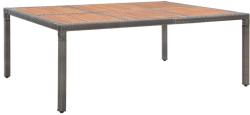 vidaXL Masă de grădină, gri, 200x150x74 cm, poliratan și lemn acacia (46135)