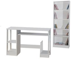 Alpino Set Birou Oscar Alpino, 2 corpuri , birou 755 mm x 1200 mm x480 mm, dulap cu rafturi 600x300x1815mm Alb