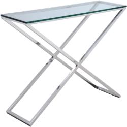 Settimo Consola argintie cu blat din sticla Broadway 120 x 40 cm (EV039)