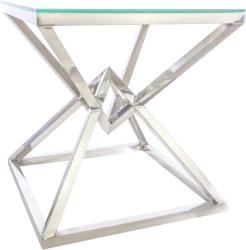 Settimo Masuta moderna argintie cu blat din sticla Grand 53x53 cm (EV036) Masa de cafea