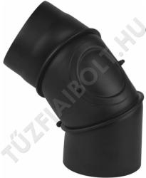 Alföldi-MAGYAR Füstcső könyök állítható tisztítónyílással 200/90° 2mm fekete (V2FFKAT20090)