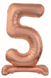 Mezőfi Team Kft Fólia lufi, 5, talpas, rosegold, 76 cm