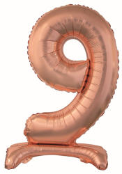 Mezőfi Team Kft Fólia lufi, 9, talpas, rosegold, 76 cm