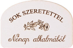 Valex Decor 5db. "Sok szeretettel Nőnap alkalmából" feliratos tábla 6 x 4cm - Fehér (MT9-22)