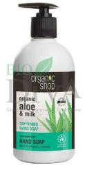 Organic Shop Săpun lichid hidratant cu aloe și lapte Barbados Aloe Organic Shop 500-ml
