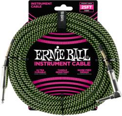 Ernie Ball - Vasalózsinór kábel 7.65m Fekete/Zöld - dj-sound-light