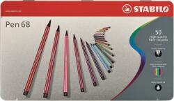 STABILO Rostirón készlet, 1 mm, fém doboz, STABILO "Pen 68", 50 különböző szín (6850-6)
