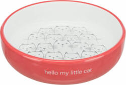 TRIXIE rövid orrú macskáknak kerámia tál macska mintával (Koralszín; 15 cm)