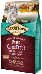 CARNILOVE Adult Cat Sterilised ponttyal és pisztránggal (2 x 6 kg) 12 kg