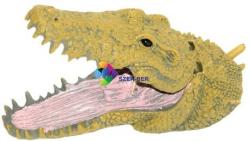 Krokodil fej levegőporlasztós akvárium dekoráció (140 x 65 x 45 mm)