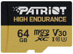 Patriot microSDXC High Endurance 64GB C10/ UHS-I/U3/V30 PEF64GE31MCH