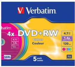 Verbatim DVD+RW Verbatim 4X, 4.7GB, 5buc, Slim case (43297)