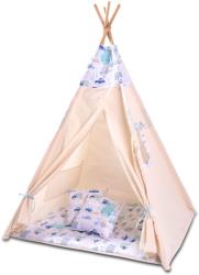Kidizi Cort copii stil indian Teepee Tent Kidizi Busy City, include covoras gros si 2 perne, stabilizator cadou (5949221103723)