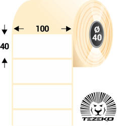Tezeko 100 * 40 mm, öntapadós műanyag etikett címke (1600 címke/tekercs) (M1000004000-001) - dunasp