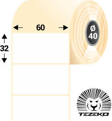 Tezeko 60*32 mm, öntapadós papír etikett címke (1000 címke/tekercs) (P0600003200-002) - dunasp