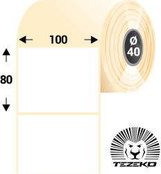 Tezeko 100 * 80 mm, öntapadós műanyag etikett címke (600 címke/tekercs) (M1000008000-002) - dunasp