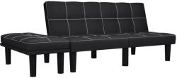 vidaXL Canapea cu 2 locuri, negru, material textil (284754) Canapea