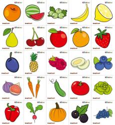 Moje Bambino Set 25 abtibilduri cu fructe si legume, pentru vestiar (MO135010)
