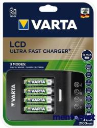 VARTA elem akkumulátor töltő - LCD gyorstöltő + 4db. használatra kész 2100mAh AA (57685101441)