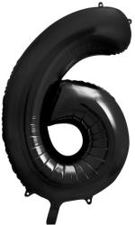 PartyDeco S. r. o 6. szám, fólia lufi, 86 cm, fekete